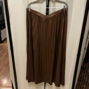 Marc New York Chocolate Brown Pleated Midi Skirt